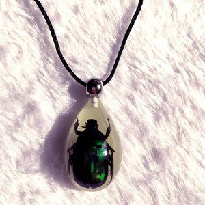 Necklace pendant, Scarab amber jewelry from nature